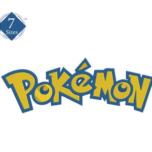 Pokemon Text Design Pattern Machine Embroidery Design 7 sizes instant download