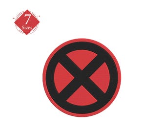X Symbol Embroidery Design: Superhero Applique (Instant Download)