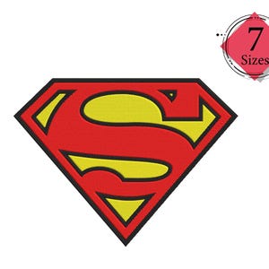 Superheld borduurontwerp zeven maten inclusief formaten (dst,pes,hus,vp3,xxx en pes) direct downloaden