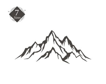 山の刺繍デザイン。山のシルエット。山のミニ刺繍。山のデザイン