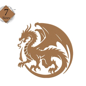 Dragon Machine Embroidery Design - Chinese Dragon Embroidery Files - 7 Sizes - Instant Download