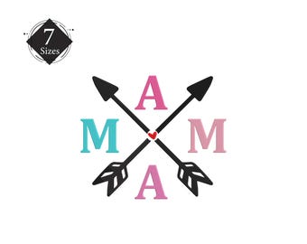 Mama Pfeile Stickdatei: Blessed Mom, 7 Größen (Instant Download)