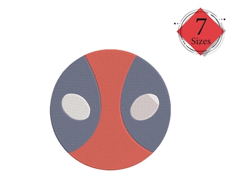 Deadpool Face Embroidery Design: Superhero Machine Embroidery (7 Sizes) (Instant Download)