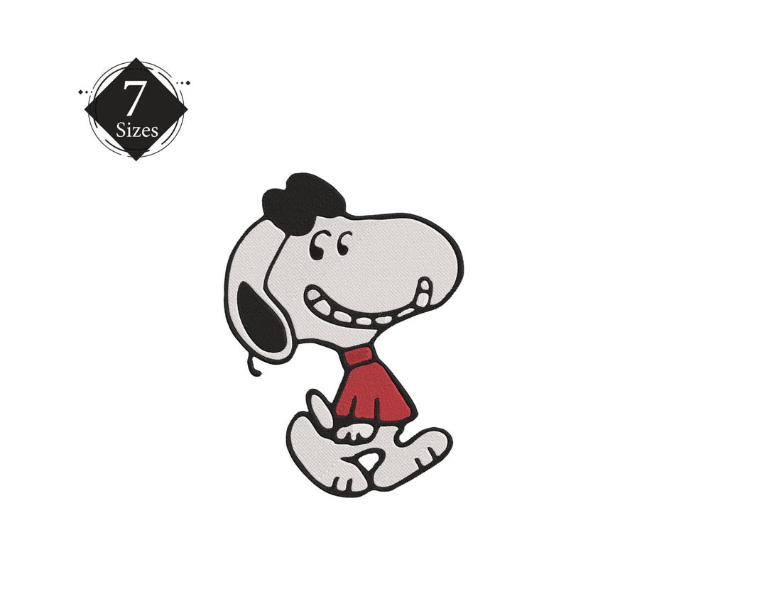 Snoopy Embroidery Machine Design 7 Sizes Instant Download - Etsy