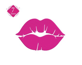 Lips Embroidery Design: Lipstick Silhouette (7 Sizes) (Instant Download)