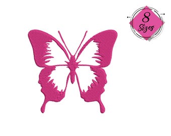 Butterfly Embroidery Design, Instant Download in 8 Sizes