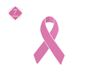Cancer Awareness Ribbon Machine Embroidery Design, 7 Sizes (Instant Download)