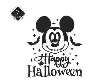 Motif de broderie Minnie Happy Halloween : 7 tailles (téléchargement instantané