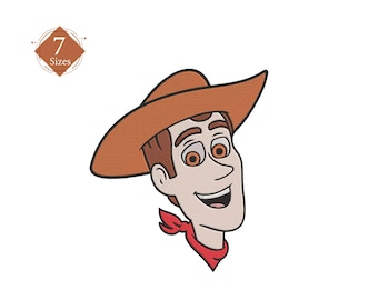 Wzór haftu „Szeryf Woody”: Toy Story, 7 rozmiarów (do natychmiastowego pobrania)