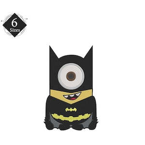 Super Hero Minion Machine Embroidery Design - 6 SIZES INSTANT DOWNLOAD