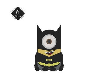 Super Hero Minion Machine Embroidery Design - 6 SIZES INSTANT DOWNLOAD