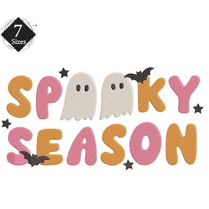 Spooky Season Halloween Embroidery Design, Digital File,7 sizes Instant Download