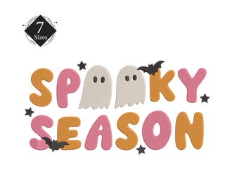 Spooky Season Halloween Embroidery Design, Digital File,7 sizes Instant Download