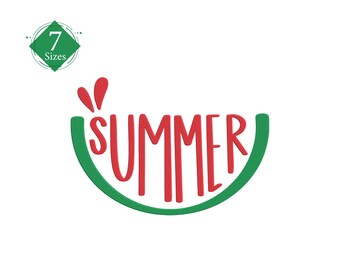 Summer Machine Embroidery Design, 7 sizes, Instant Download