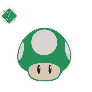 Super Mario Embroidery Design: Super Mushroom, 7 Sizes (Instant Download)