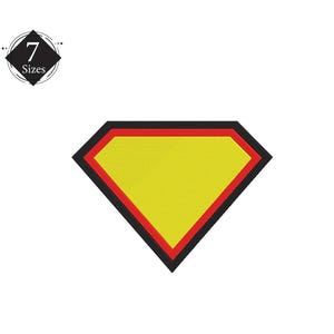 Blank Superhero Shield Embroidery Design: 7 Sizes (DST SEW Digital File)