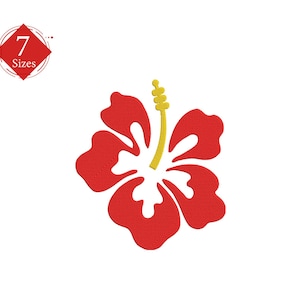 Hibiscus Flower - Machine Embroidery Design 7 Sizes instant download