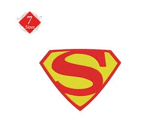 Super Hero Logo Embroidery Design: 7 Sizes, 8 Formats (Instant Download)