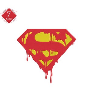 Superhero logo Embroidery Design, Super Hero Embroidery Design, logo Embroidery Patterns, Digitizing Machine Embroidery Files - 7 Sizes