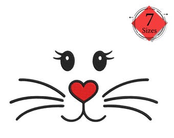 Puppy Eyes Machine Embroidery File Design for Plush 7 Sizes Heart Nose instant download