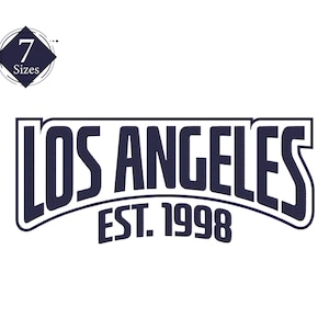 Los Angeles Embroidery Machine Design File, Trendy Embroidery Design, 7 Sizes instant download