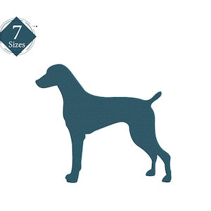 Labrador Dog Silhouette Embroidery Design: 7 Sizes (Instant Download)