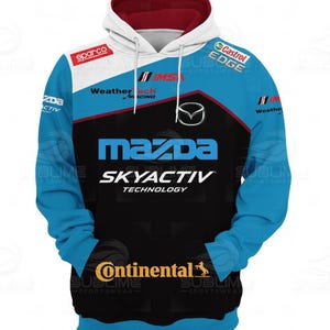 Felpa con cappuccio Mazda / Stampa 3D a sublimazione personalizzata / Regalo per amanti delle auto / Stile streetwear automobilistico