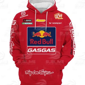 GasGas Hoodie | Benutzerdefinierte Sublimationsdruck 3D | Geschenk für Motorrad-Liebhaber | Stylische Rider Streetwear