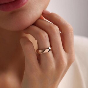 Argento placcato oro rosa 14k, sottile fede nuziale: anello minimalista, 1 mm-10 mm