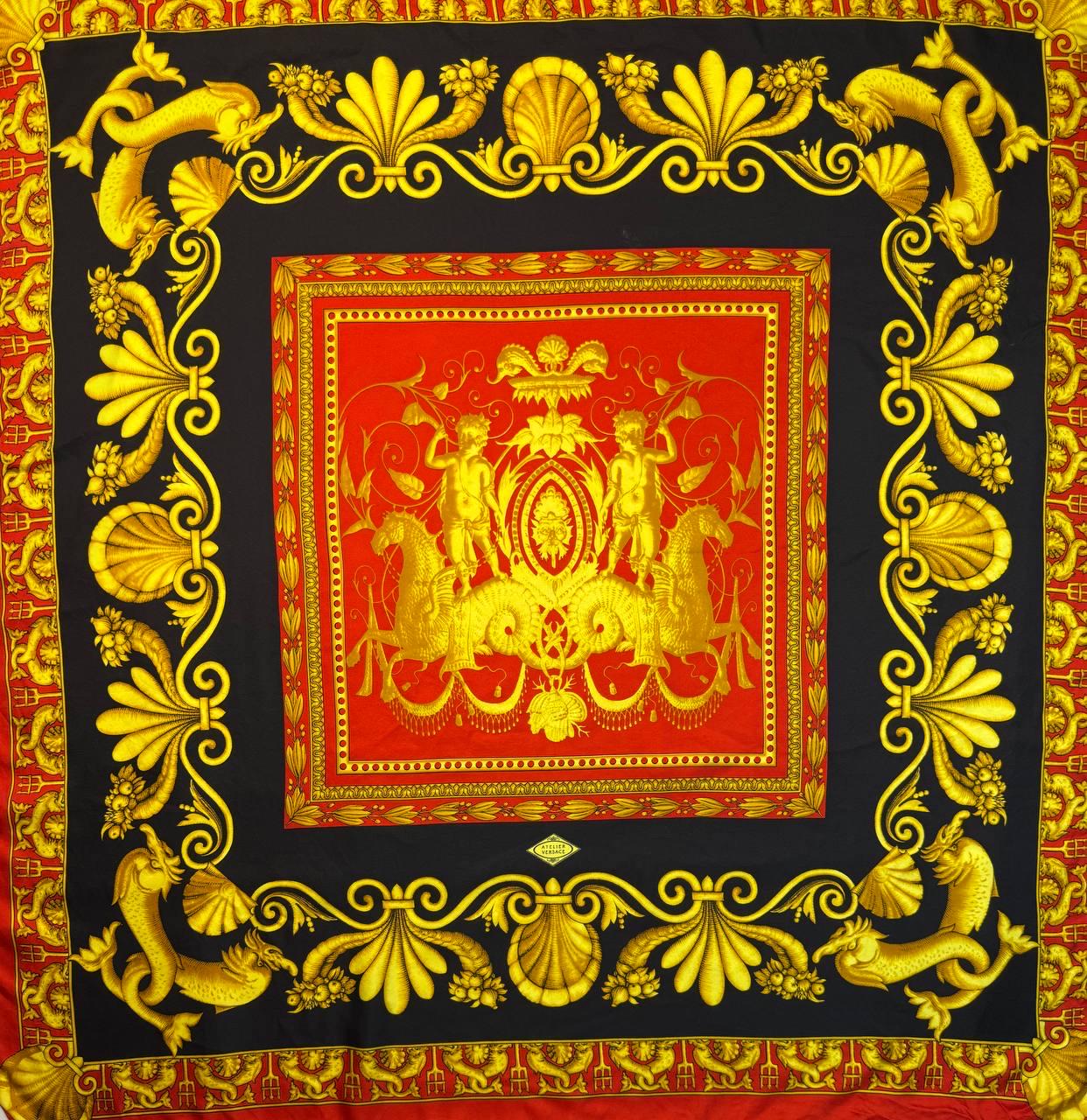 アトリエヴェルサーチヴィンテージストールスカーフ 中古・古着通販】ATELIER VERSACE (アトリエ ヴェルサーチェ) 大判