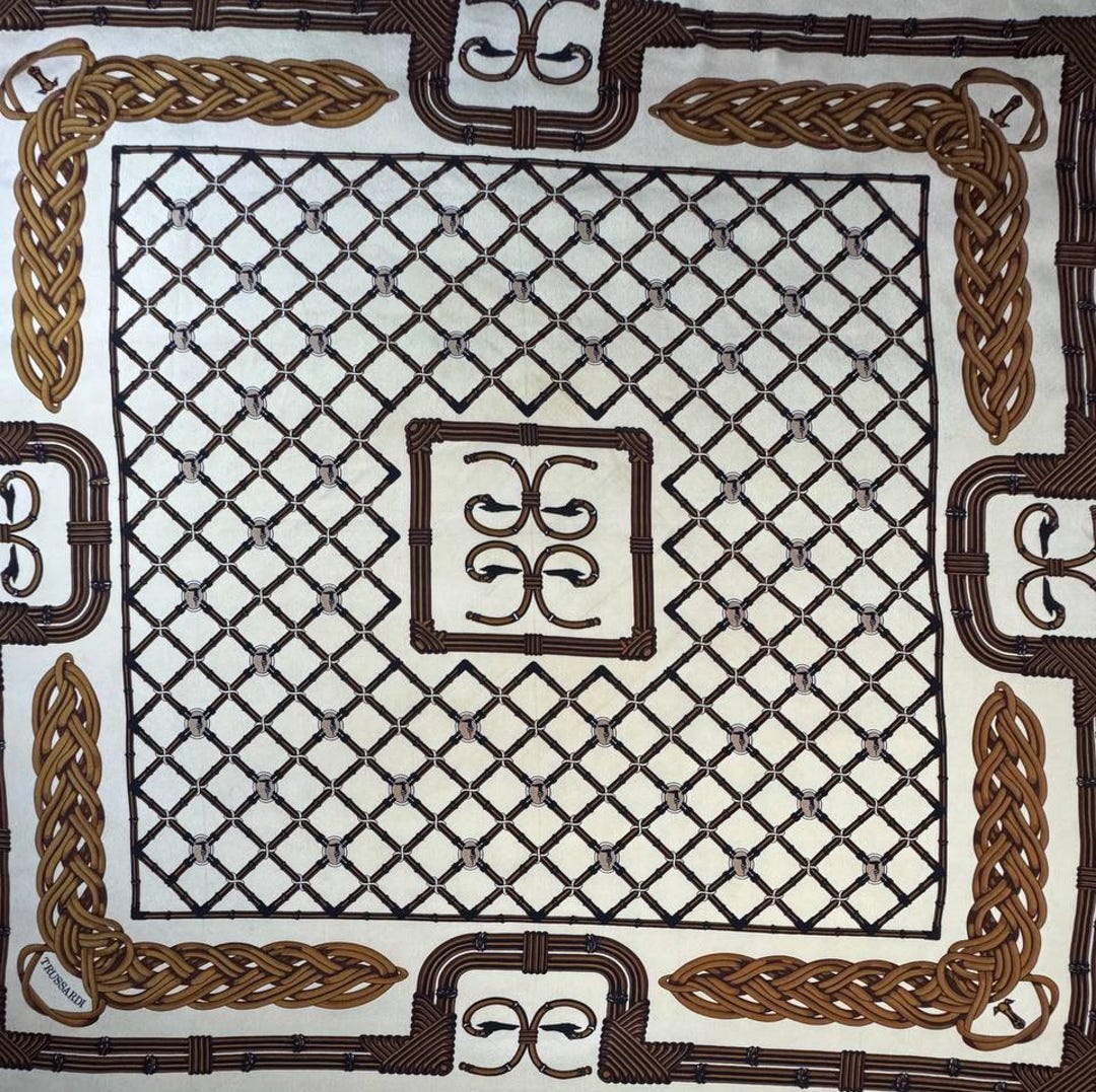 Vintage 90's Trussardi Silk Scarf -100% Silk US Duty Free - Etsy