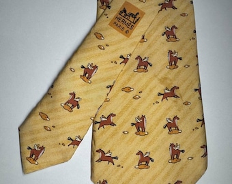 Vintage 90's  Hermes silk Neck tie ///  7859 UA///-100% silk -Made in France 1990's
