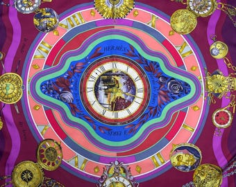Vintage 90's  Hermes silk scarf "parmi Les fleurs " -100% silk -Made in France 1990's