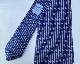 Vintage 90's  Hermes silk Neck tie /5263 SA  /-100% silk -Made in France 1990's