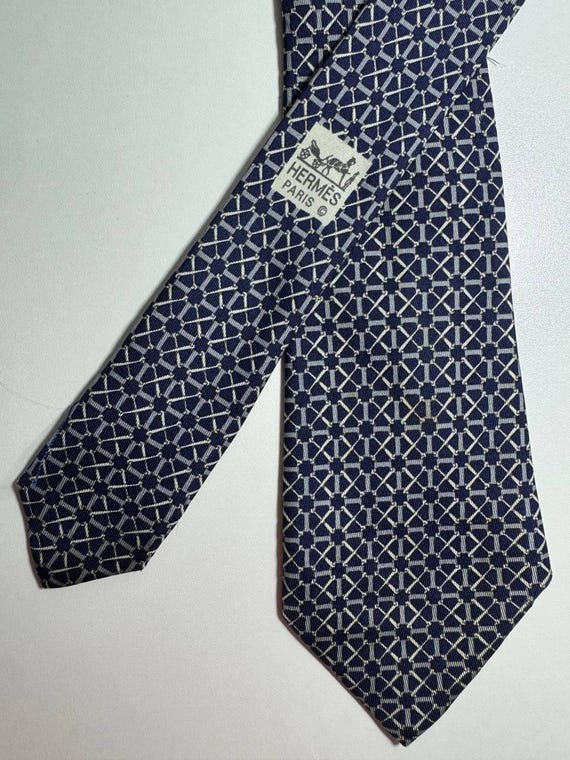Vintage 90's Hermes Silk Neck Tie (((.991 SA )))-100% Silk -made