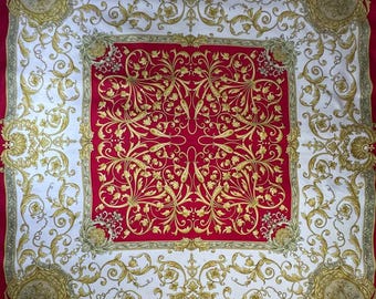 Vintage 90's Bella Rossa silk scarf -100% silk