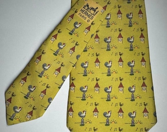 Vintage 90's  Hermes silk Neck tie ///  7871 UA///-100% silk -Made in France 1990's