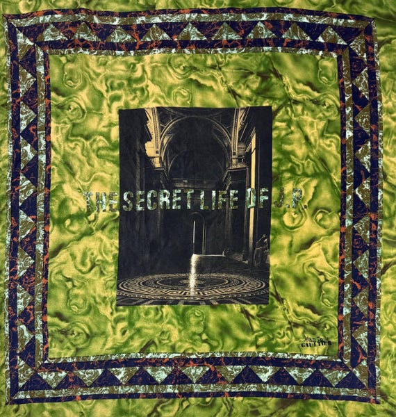 Vintage 90's Jean Paul Gaultier Silk Scarf -100% Silk US Duty Free