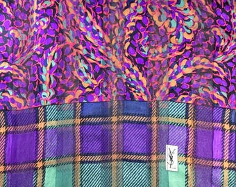 Vintage 90's  Yves saint laurent silk scarf -100% silk