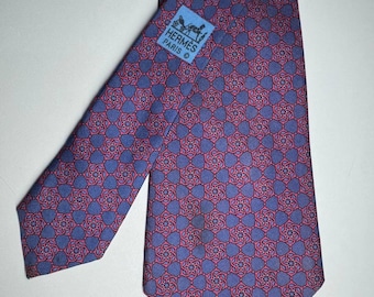 Vintage 90's  Hermes silk Neck tie ///  7160 FA///-100% silk -Made in France 1990's