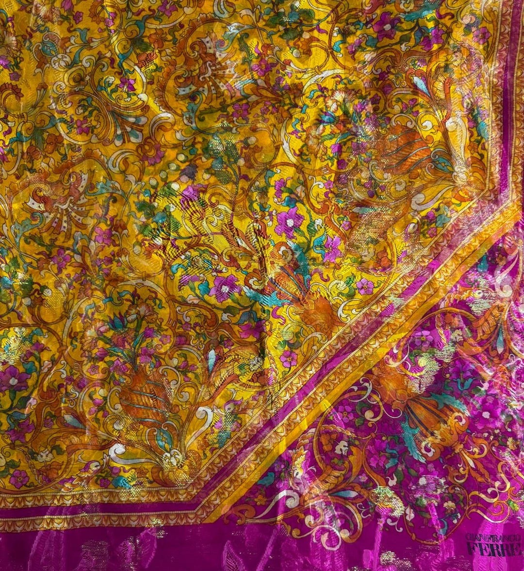 Vintage 90's Gianfranco Ferre Silk Scarf -100% Silk US Duty Free