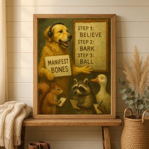Golden Retriever Manifest Print: Funny Dog Wall Art (Digital Download)