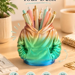 Hoodie Desk Organizer, Pen Holder, Cute Desk Decor, Aesthetic Organizer, Gift Idea