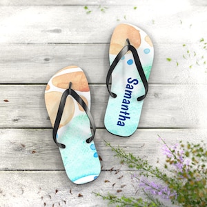 Fun Flip Flops, Summer Footwear, Beach Essentials, Vacation Accessories, Poolside Style, Personalized Gifts