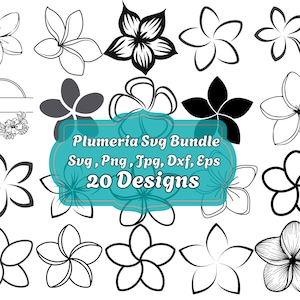 Plumeria SVG Bundle: Tropical Hawaiian Flower Clipart (Digital Download)