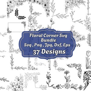 Corner svg bundle, Flower corner svg, Corner border svg, Wedding border svg. Decorative elements svg, Corner pattern border frames svg