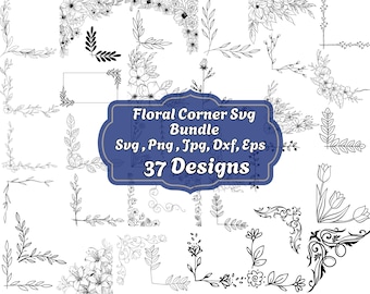 Corner svg bundle, Flower corner svg, Corner border svg, Wedding border svg. Decorative elements svg, Corner pattern border frames svg
