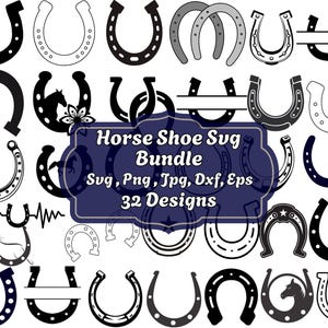 Horseshoe SVG Bundle: Cricut Cut Files, Clipart (Digital Download)