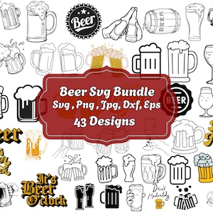 BEER SVG BUNDLE, Beer Clipart Bundle, Beer Svg for Cricut, Beer bottle svg, Beer mugs svg, Alcohol Svg, Craft Beer Svg, Drinking Svg