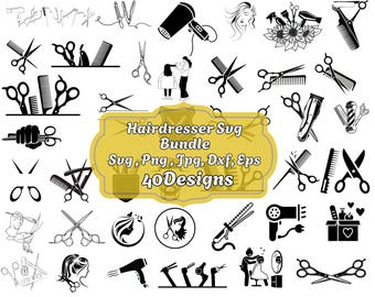 Hairdresser Svg Bundle\ Equipment Svg Bundle\ Cut Files\ Hairdresser Tools Svg\ Hairdresser Vector Files\ SVG\ Png\ Clipart\ Clip Art